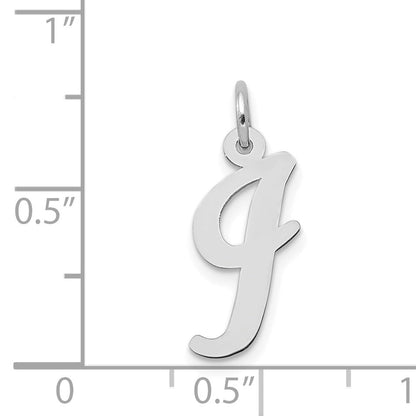 14k White Gold 14k White Gold Medium Script Letter I Initial Charm