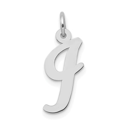14k White Gold 14k White Gold Medium Script Letter I Initial Charm