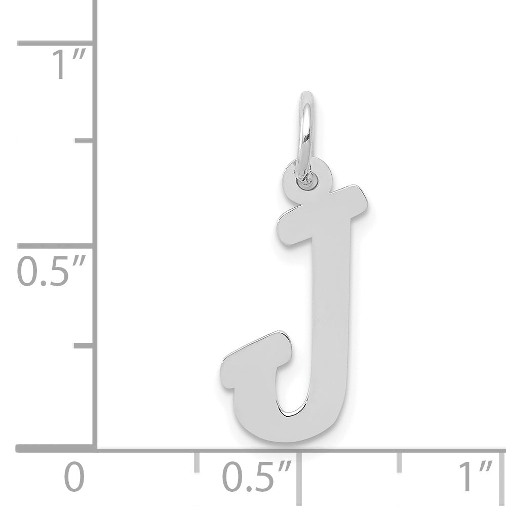 14k White Gold 14k White Gold Medium Script Letter J Initial Charm