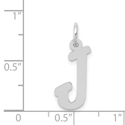 14k White Gold 14k White Gold Medium Script Letter J Initial Charm