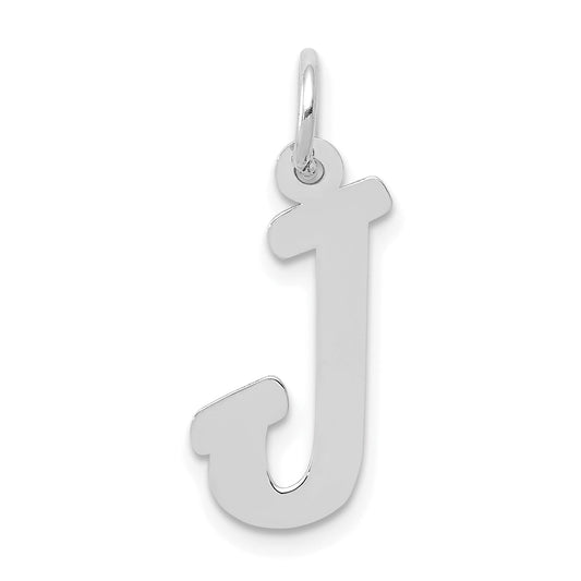 14k White Gold 14k White Gold Medium Script Letter J Initial Charm