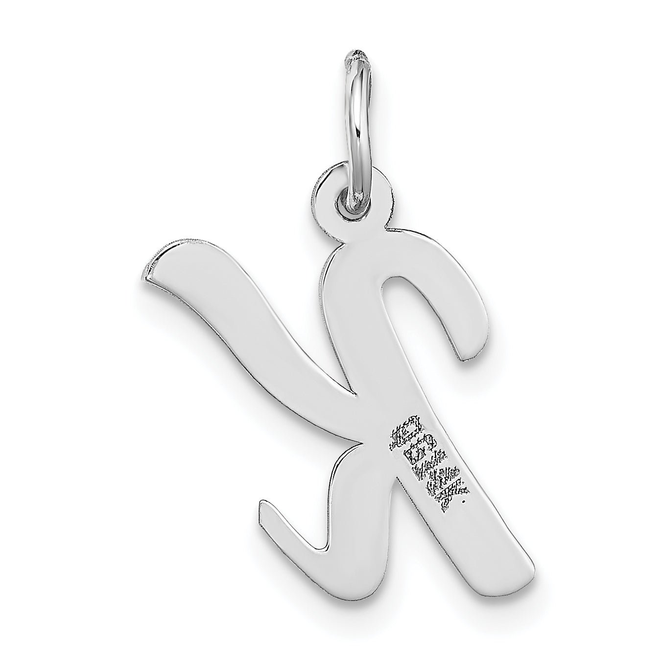 14k White Gold 14k White Gold Medium Script Letter K Initial Charm
