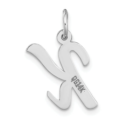 14k White Gold 14k White Gold Medium Script Letter K Initial Charm