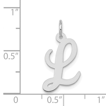 14k White Gold 14k White Gold Medium Script Letter L Initial Charm