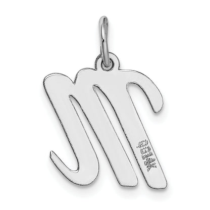 14k White Gold 14k White Gold Medium Script Letter M Initial Charm