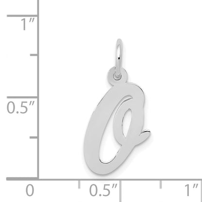 14k White Gold 14k White Gold Medium Script Letter O Initial Charm