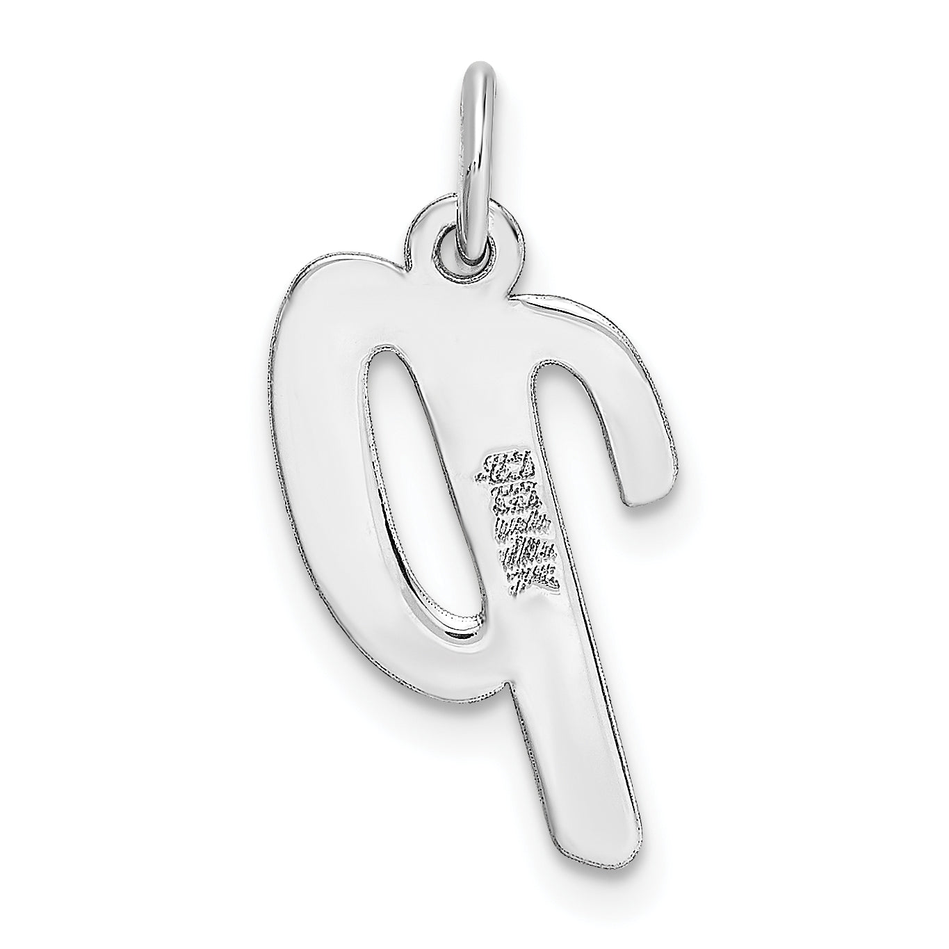 14k White Gold 14k White Gold Medium Script Letter P Initial Charm