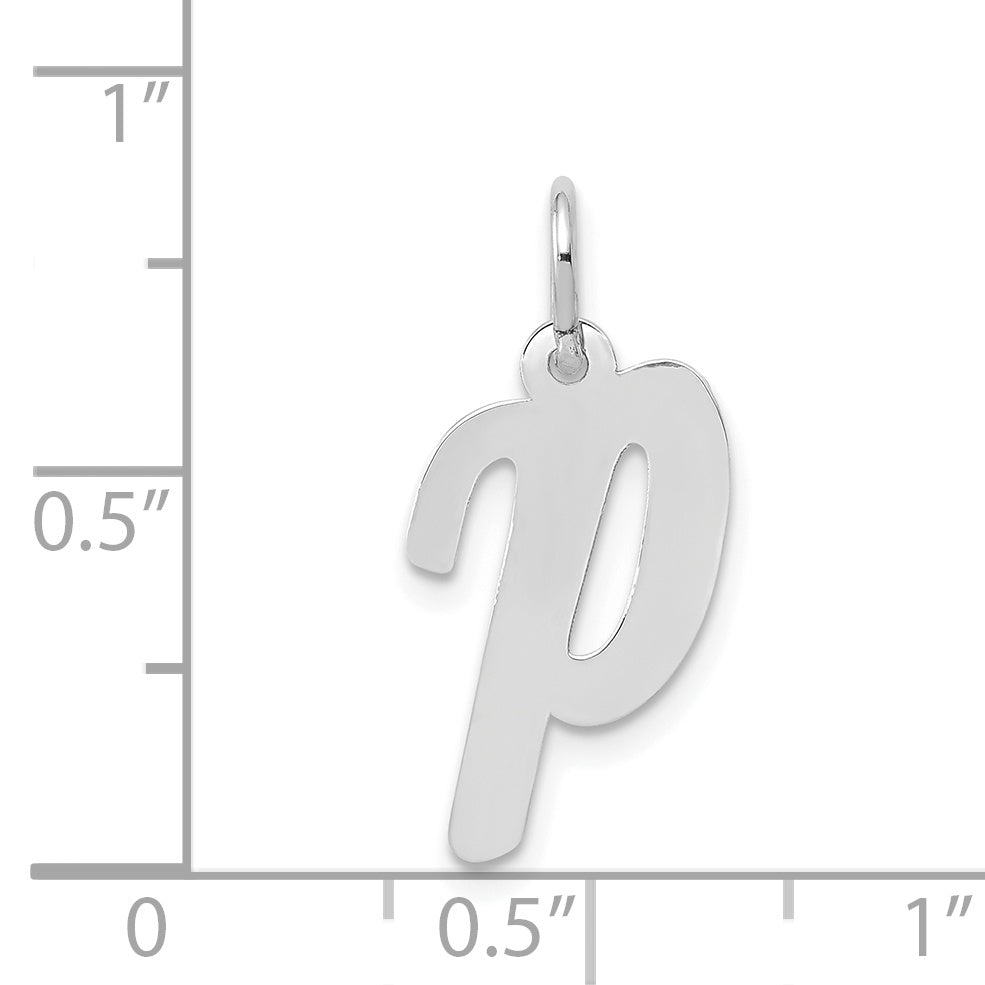 14k White Gold 14k White Gold Medium Script Letter P Initial Charm