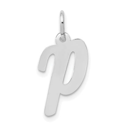 14k White Gold 14k White Gold Medium Script Letter P Initial Charm