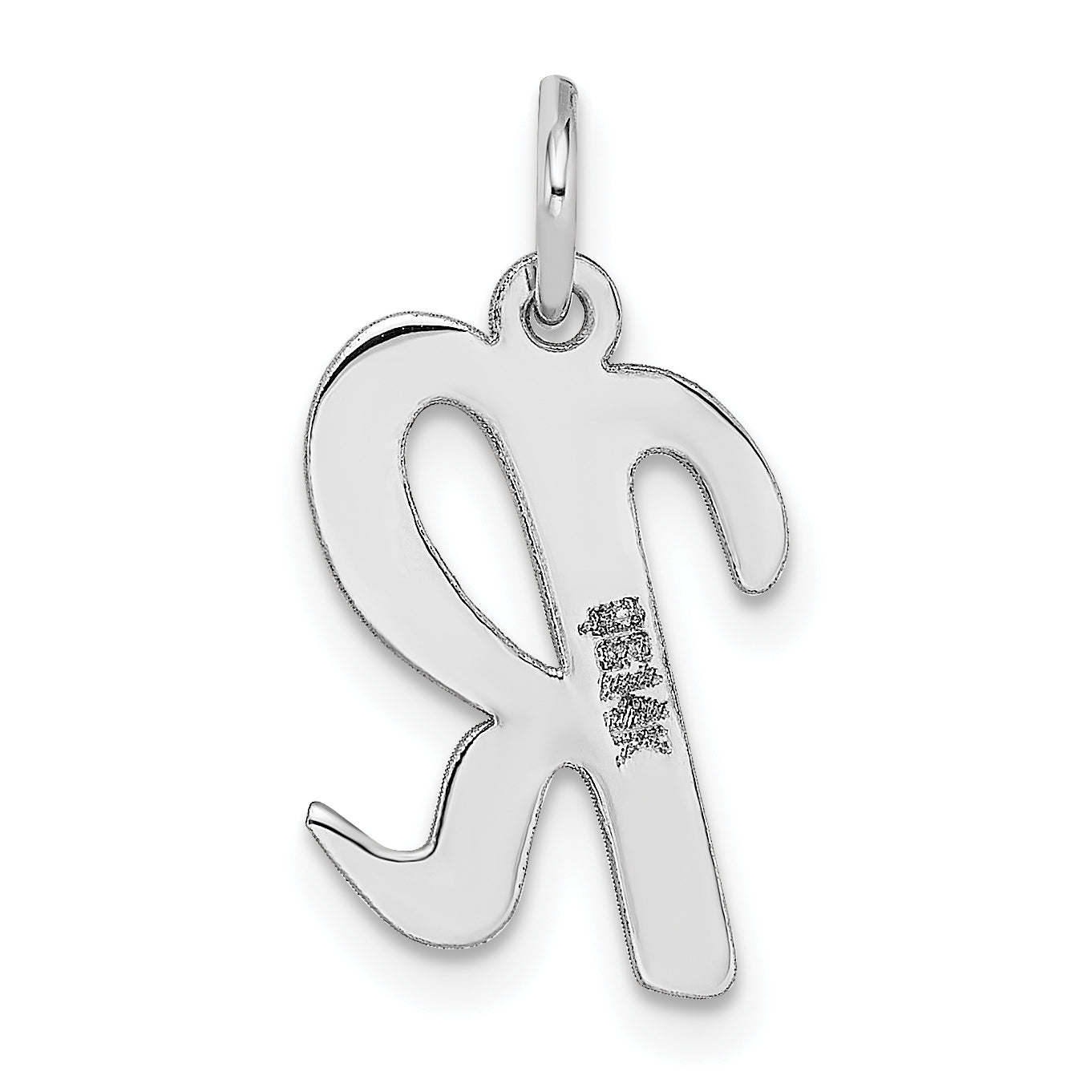 14k White Gold 14k White Gold Medium Script Letter R Initial Charm