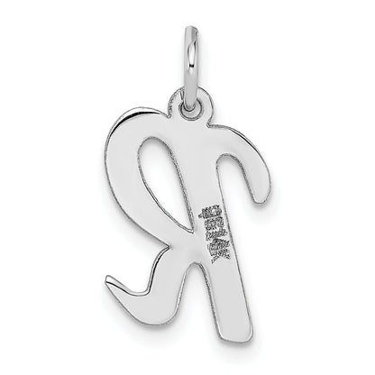 14k White Gold 14k White Gold Medium Script Letter R Initial Charm