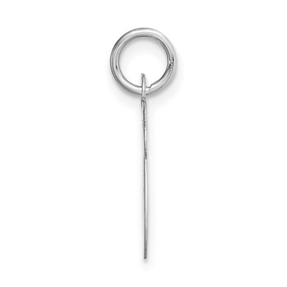 14k White Gold 14k White Gold Medium Script Letter V Initial Charm