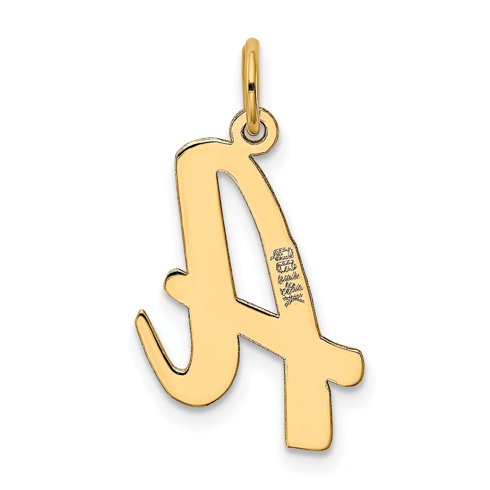 14k Yellow Gold 14k Large Script Letter A Initial Charm
