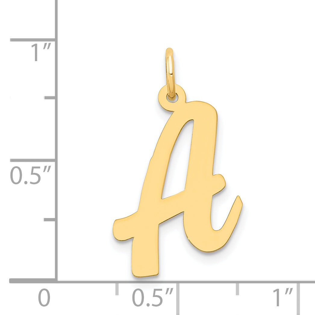 14k Yellow Gold 14k Large Script Letter A Initial Charm