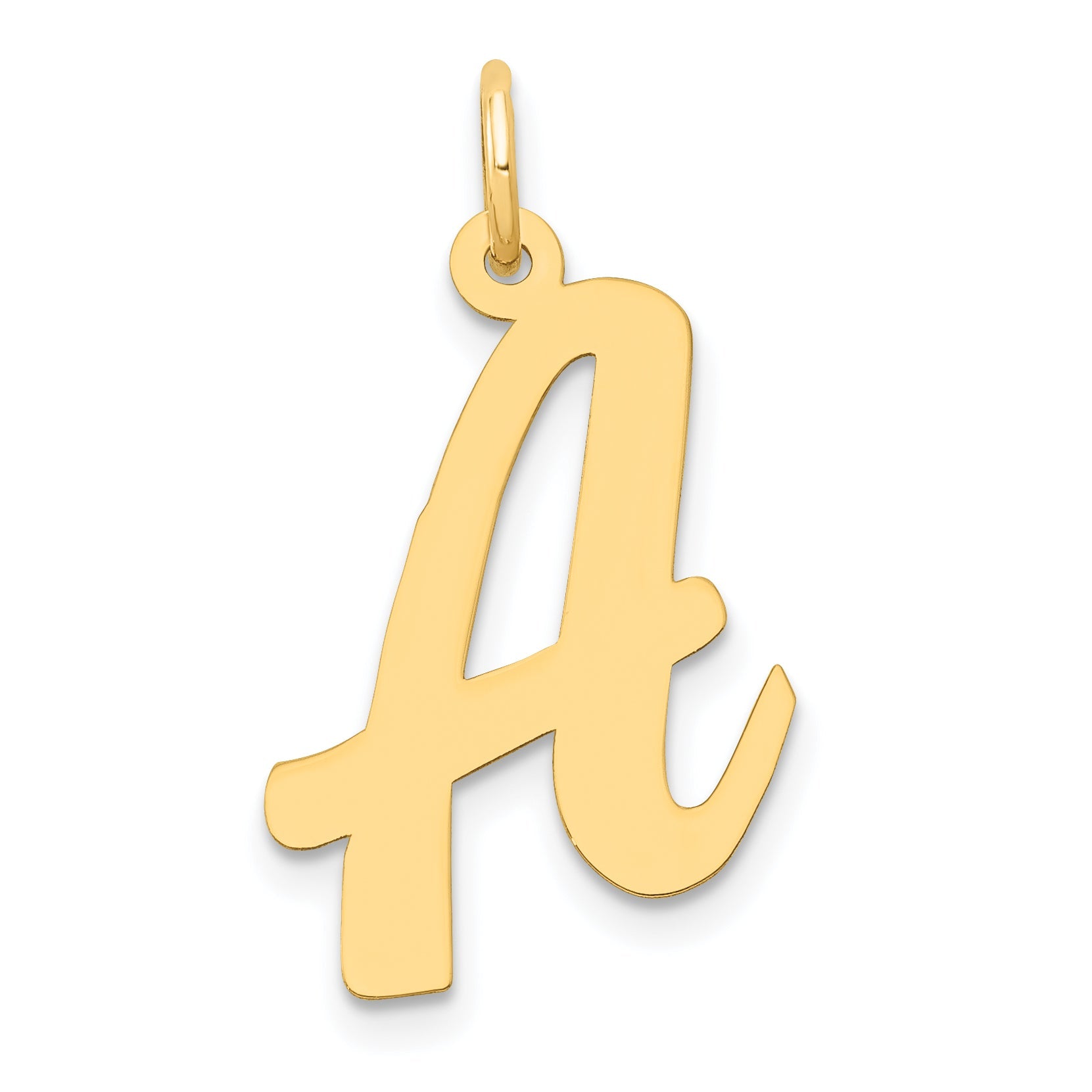 14k Yellow Gold 14k Large Script Letter A Initial Charm