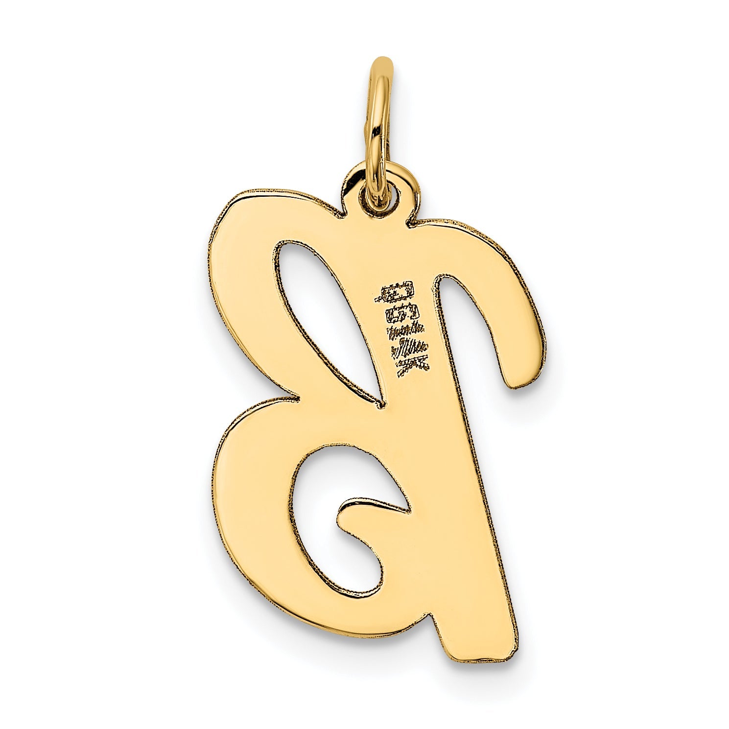 14k Yellow Gold 14k Large Script Letter B Initial Charm