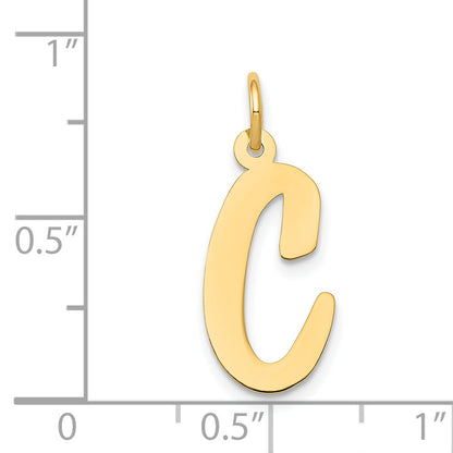 14k Yellow Gold 14k Large Script Letter C Initial Charm