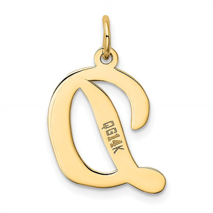 14k Yellow Gold 14k Large Script Letter D Initial Charm