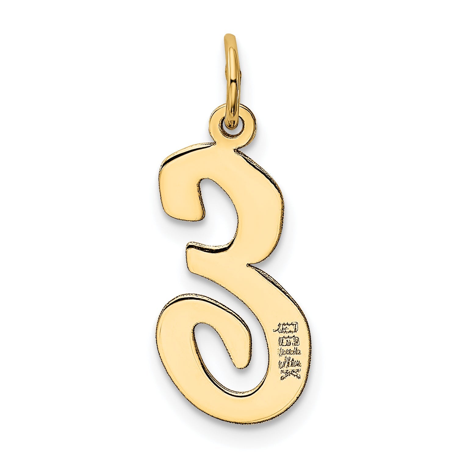 14k Yellow Gold 14k Large Script Letter E Initial Charm