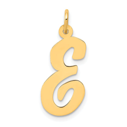 14k Yellow Gold 14k Large Script Letter E Initial Charm