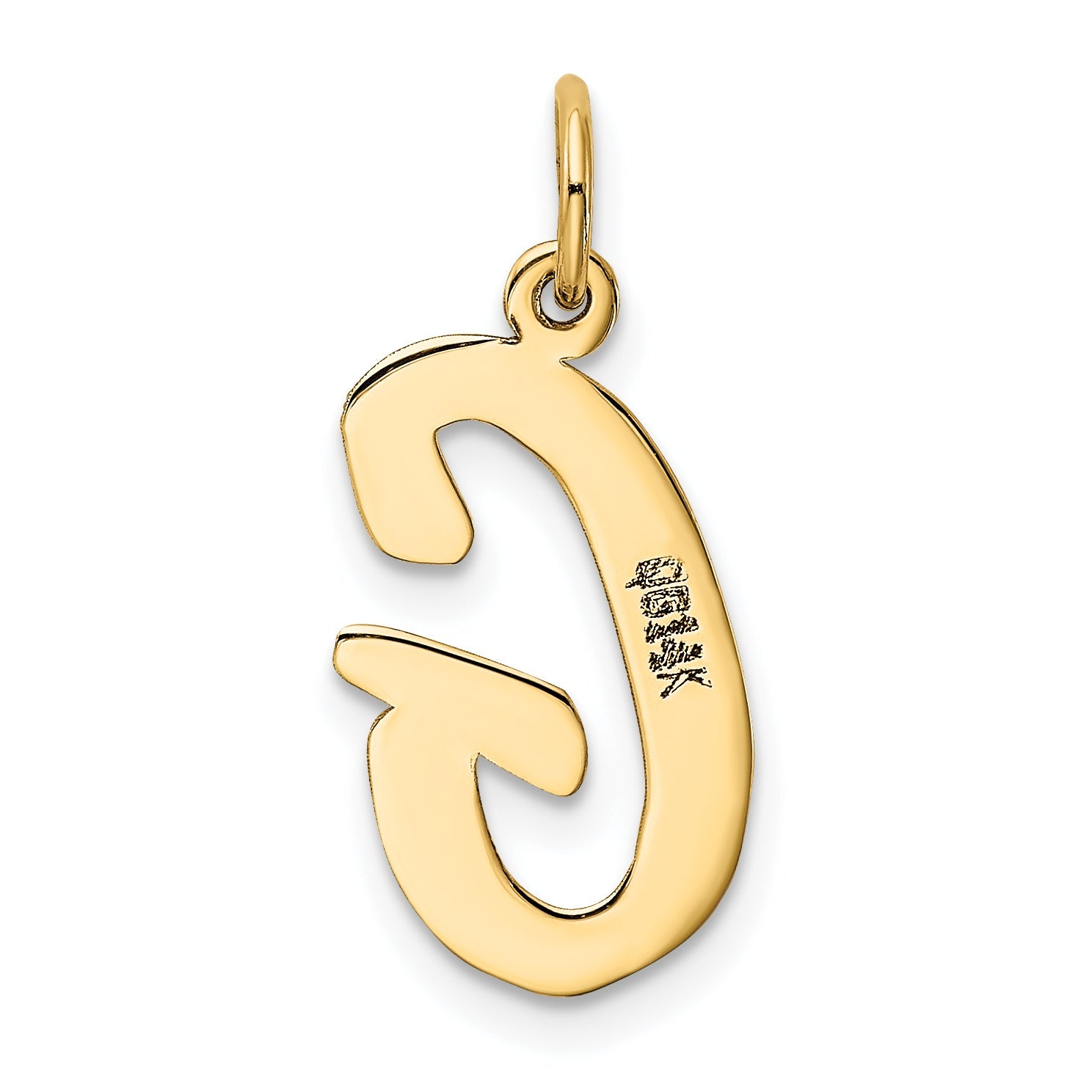 14k Yellow Gold 14k Large Script Letter G Initial Charm