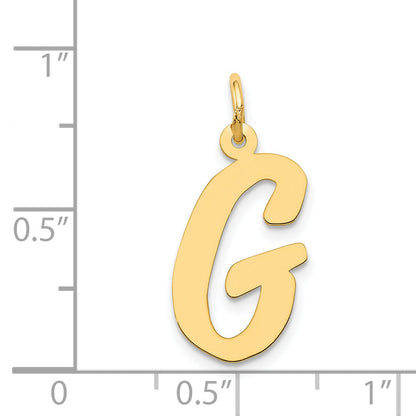 14k Yellow Gold 14k Large Script Letter G Initial Charm