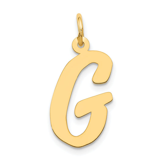 14k Yellow Gold 14k Large Script Letter G Initial Charm
