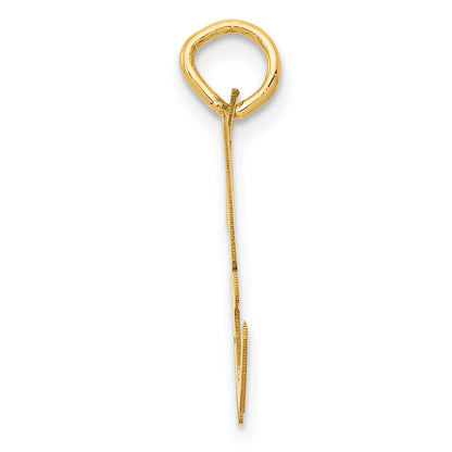 14k Yellow Gold 14k Large Script Letter H Initial Charm