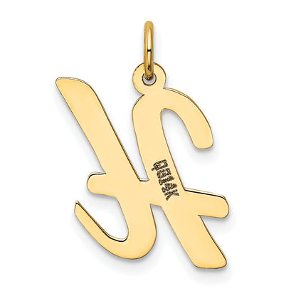 14k Yellow Gold 14k Large Script Letter H Initial Charm