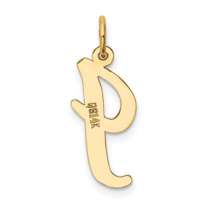 14k Yellow Gold 14k Large Script Letter I Initial Charm