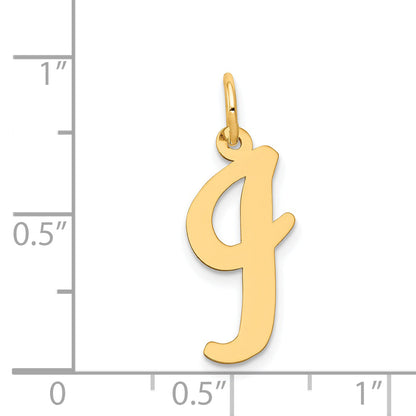14k Yellow Gold 14k Large Script Letter I Initial Charm