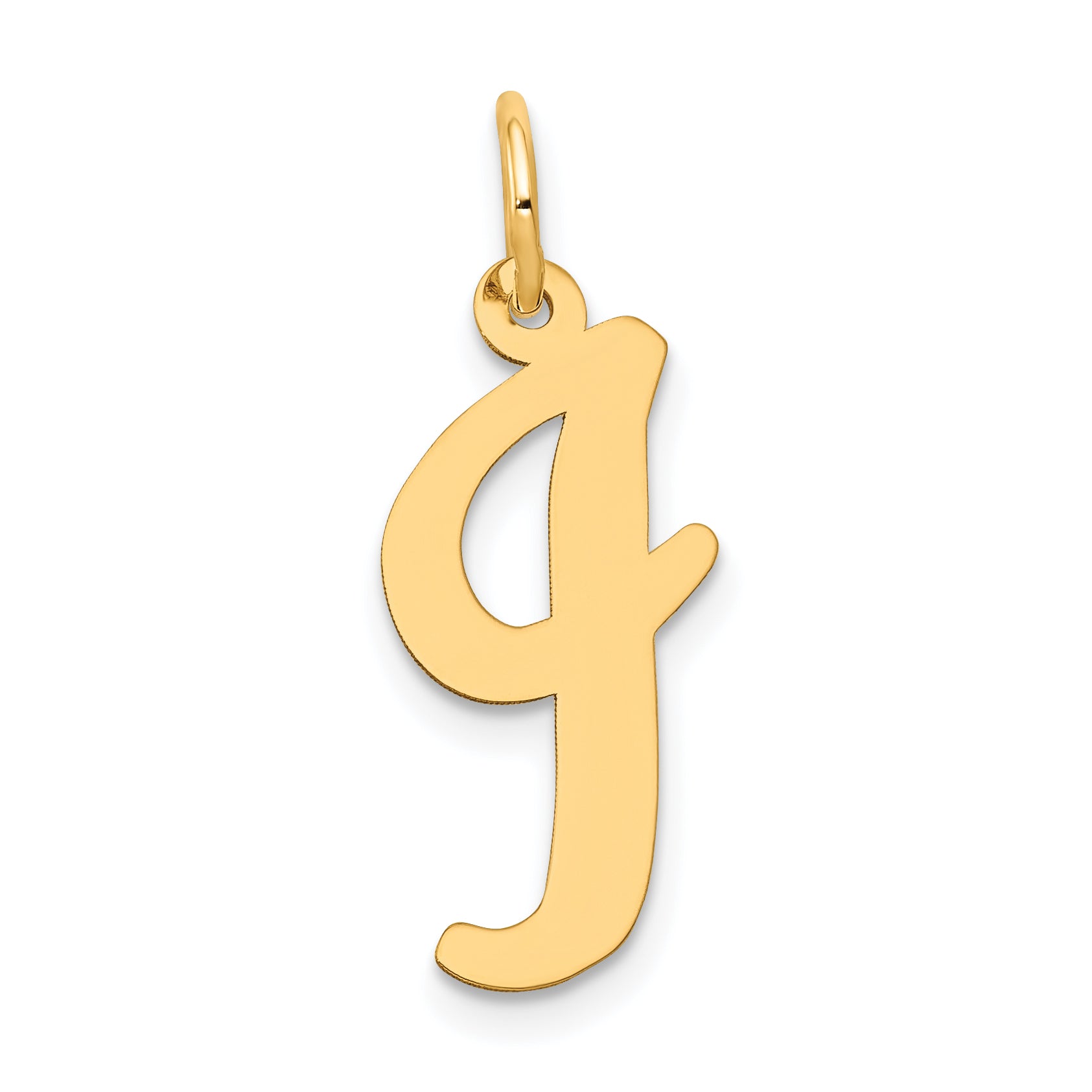 14k Yellow Gold 14k Large Script Letter I Initial Charm