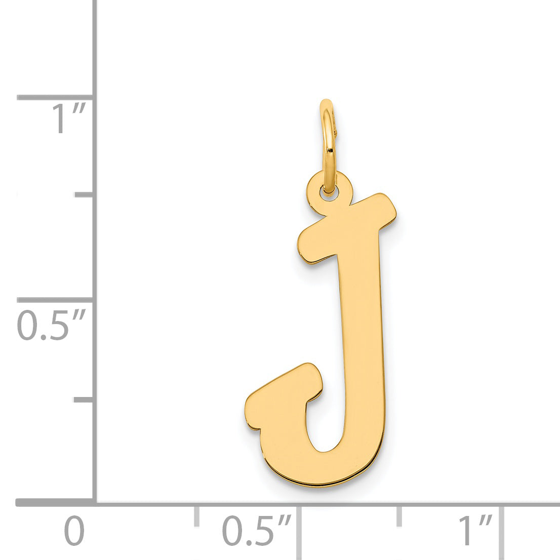 14k Yellow Gold 14k Large Script Letter J Initial Charm