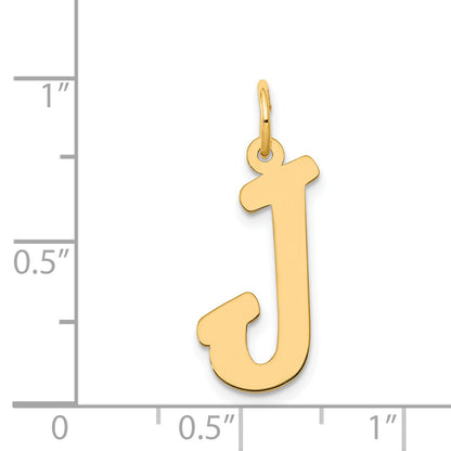 14k Yellow Gold 14k Large Script Letter J Initial Charm