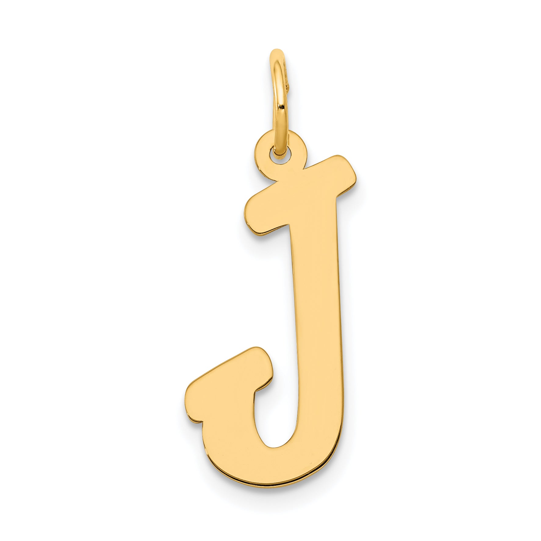 14k Yellow Gold 14k Large Script Letter J Initial Charm