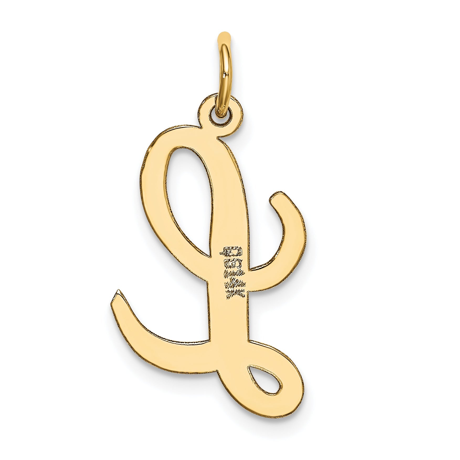 14k Yellow Gold 14k Large Script Letter L Initial Charm