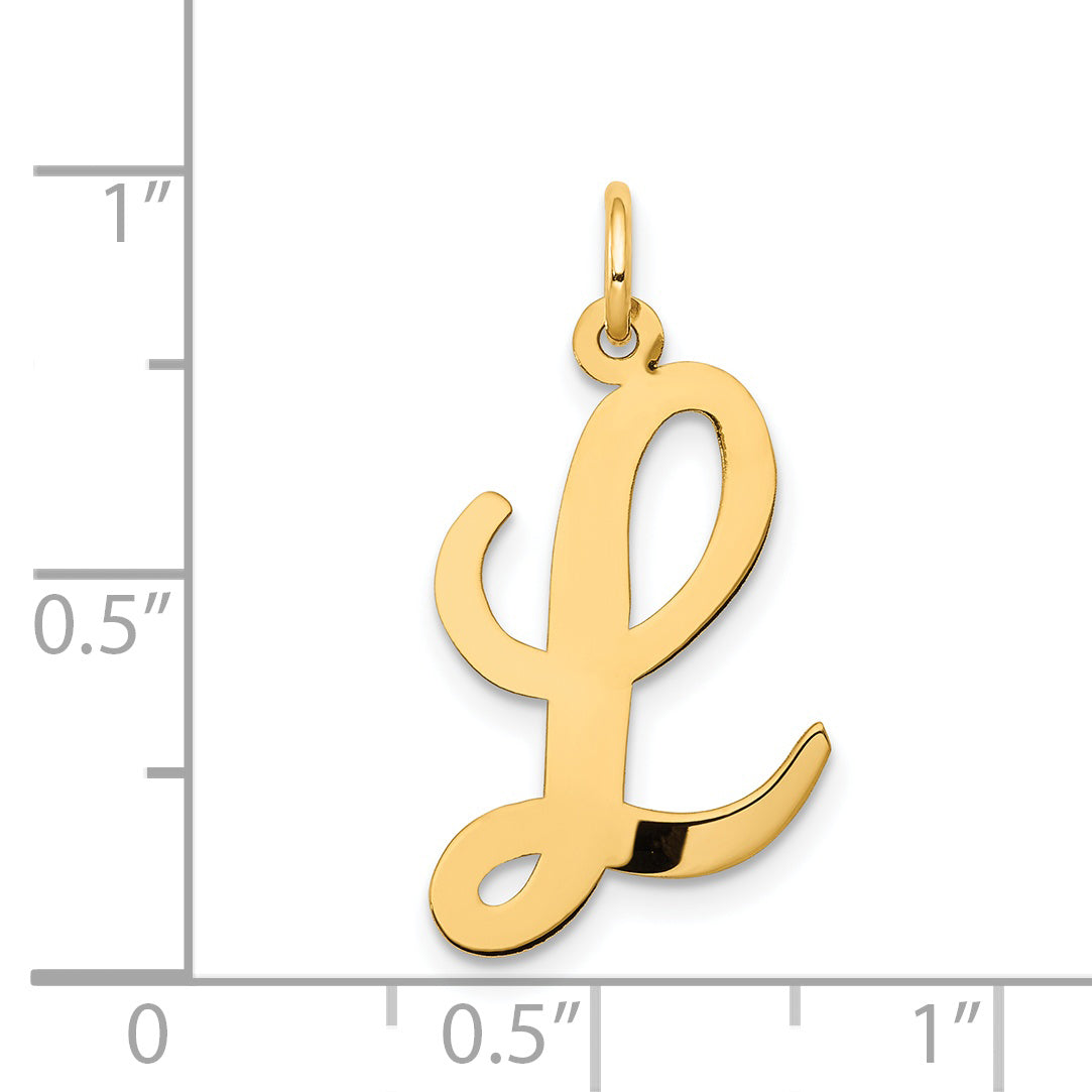 14k Yellow Gold 14k Large Script Letter L Initial Charm