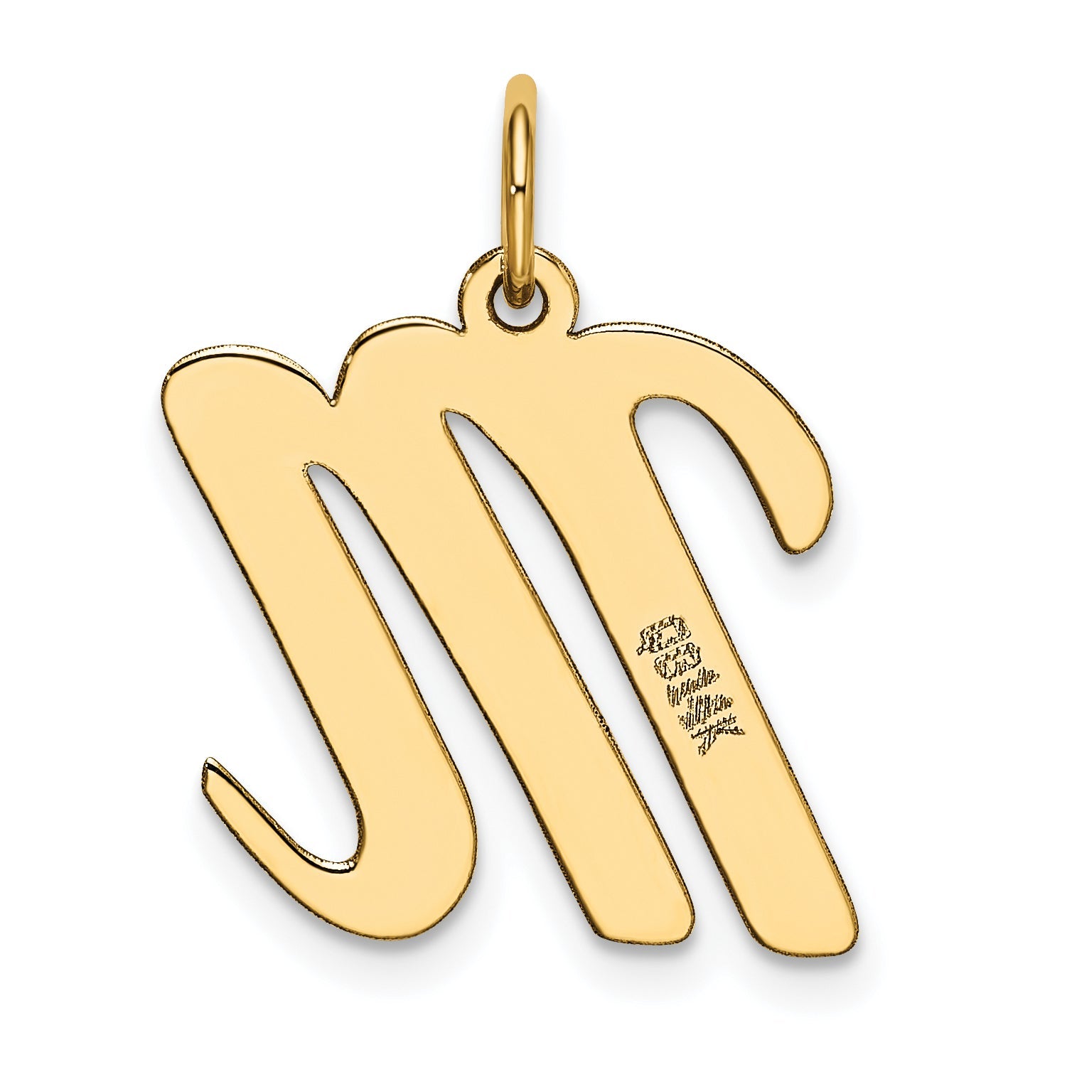 14k Yellow Gold 14k Large Script Letter M Initial Charm