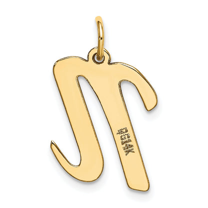 14k Yellow Gold 14k Large Script Letter N Initial Charm