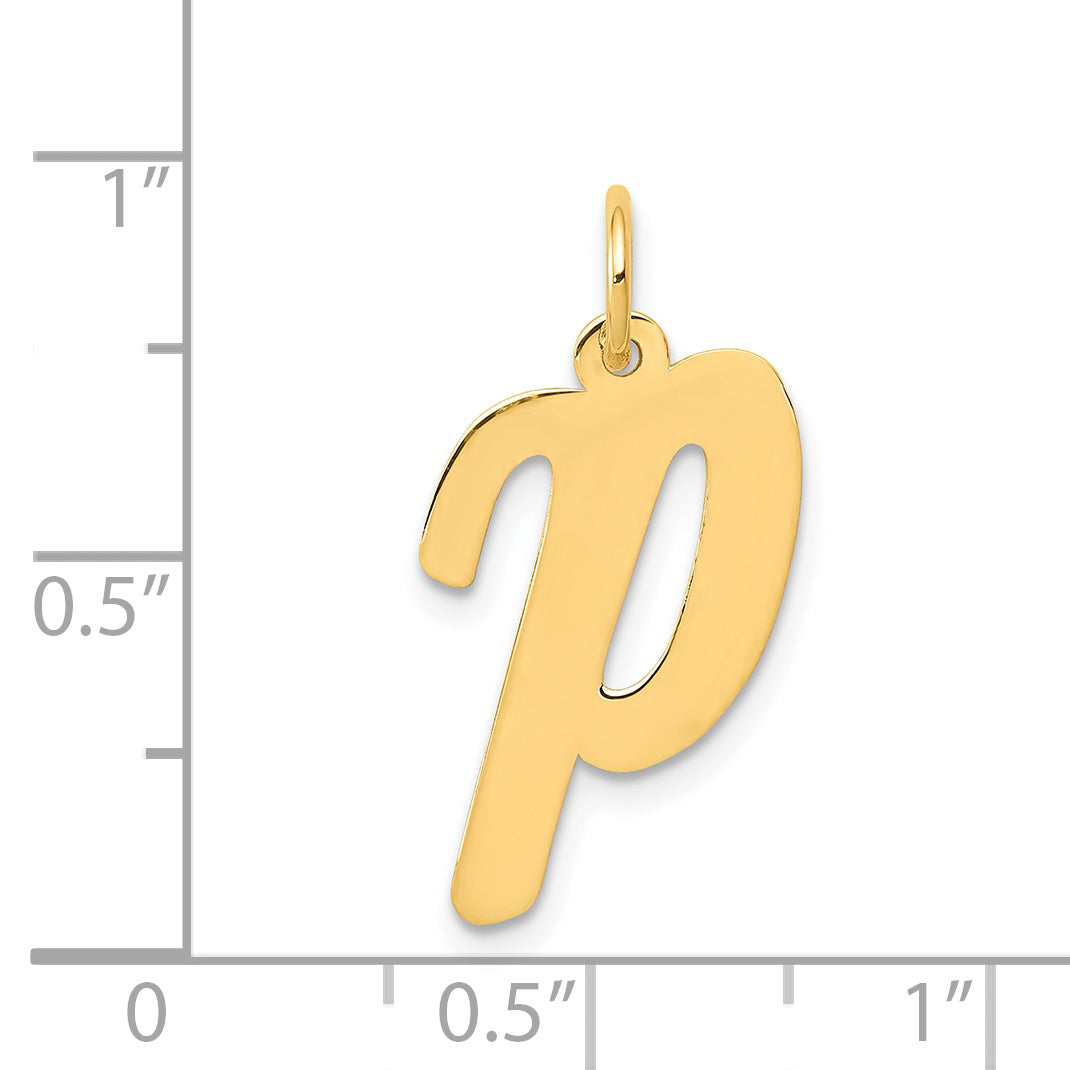 14k Yellow Gold 14k Large Script Letter P Initial Charm