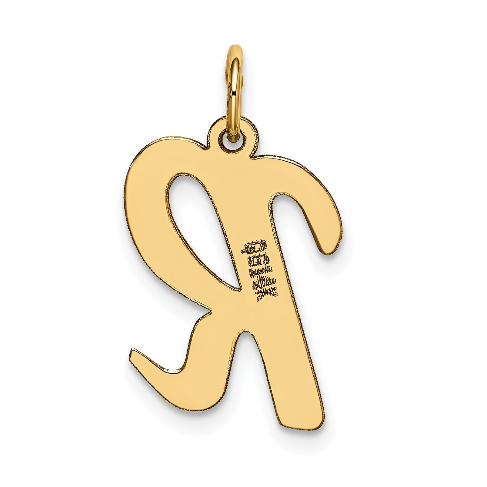 14k Yellow Gold 14k Large Script Letter R Initial Charm