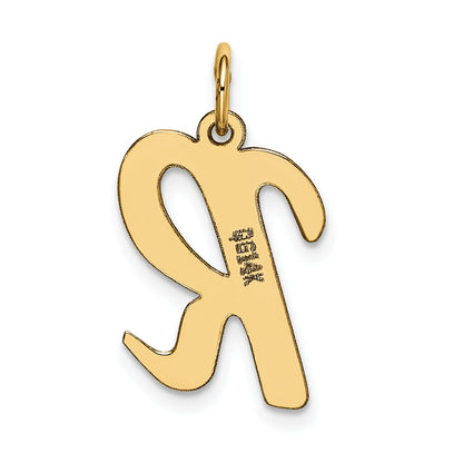 14k Yellow Gold 14k Large Script Letter R Initial Charm