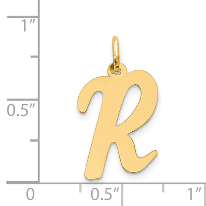 14k Yellow Gold 14k Large Script Letter R Initial Charm