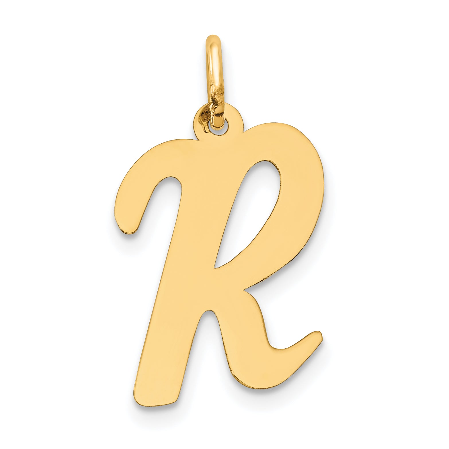 14k Yellow Gold 14k Large Script Letter R Initial Charm