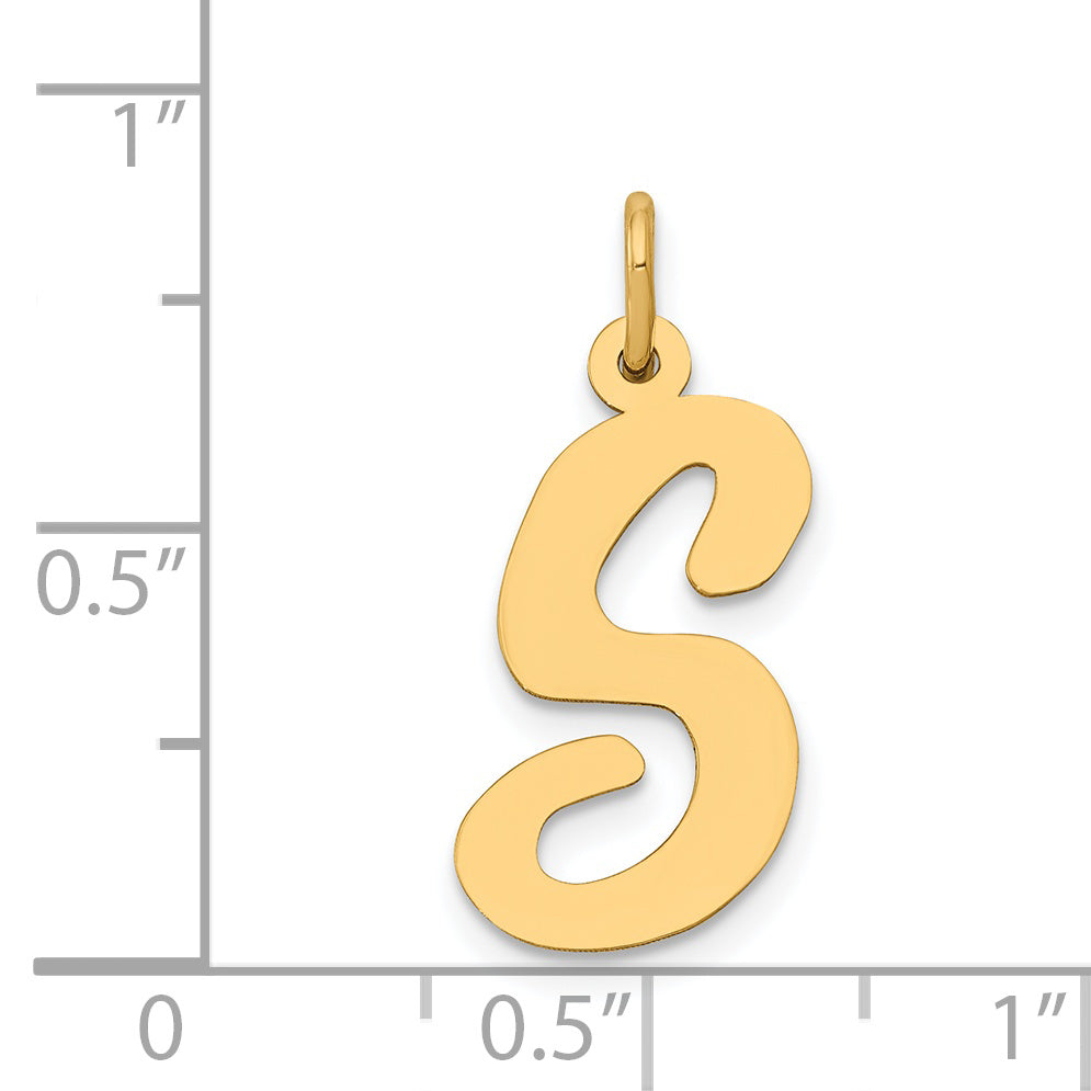 14k Yellow Gold 14k Large Script Letter S Initial Charm