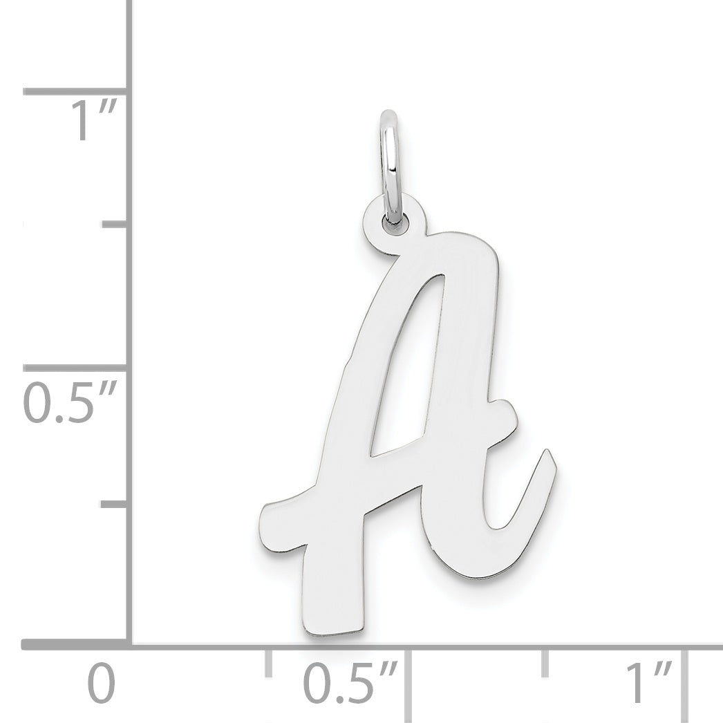 14k White Gold 14k White Gold Large Script Letter A Initial Charm