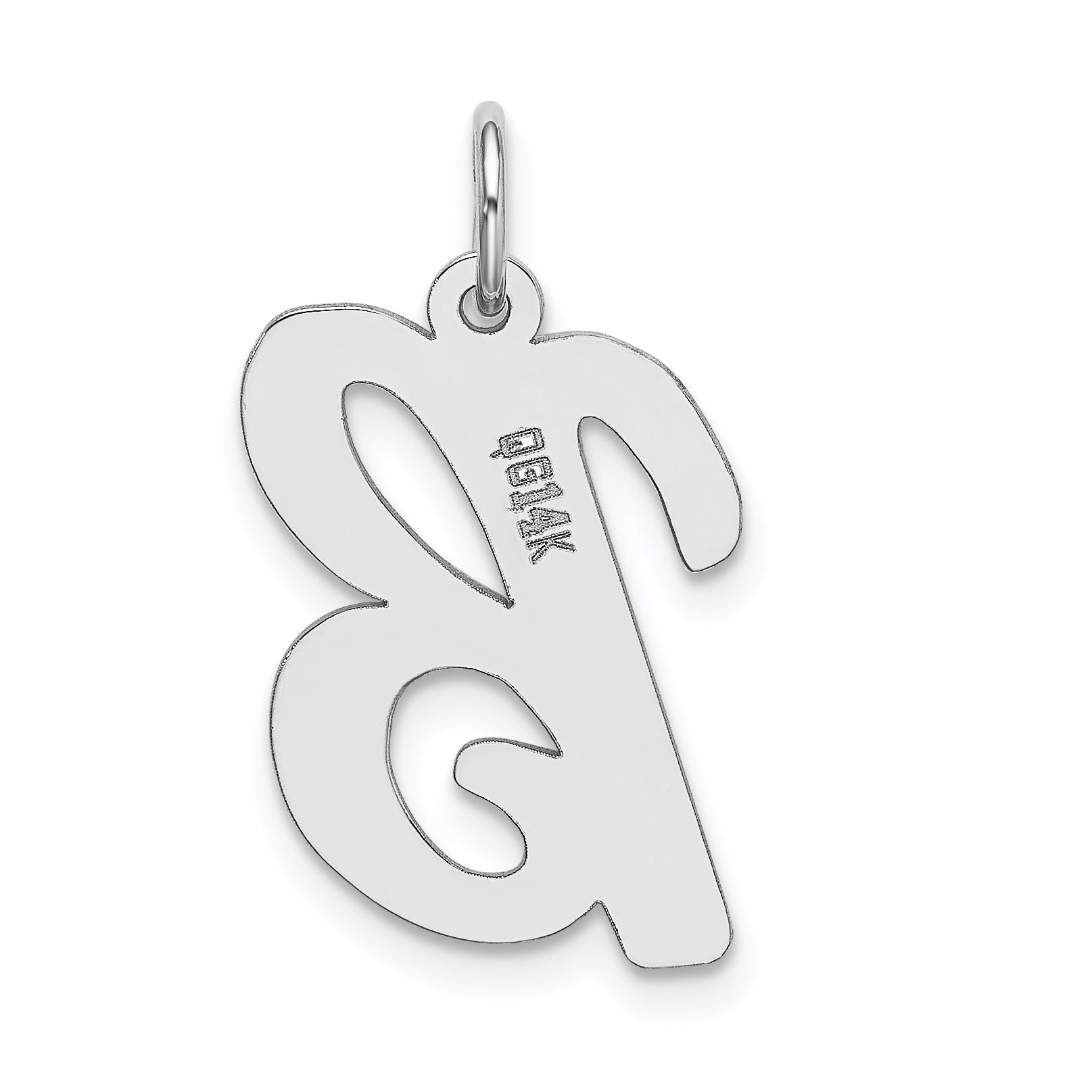 14k White Gold 14k White Gold Large Script Letter B Initial Charm