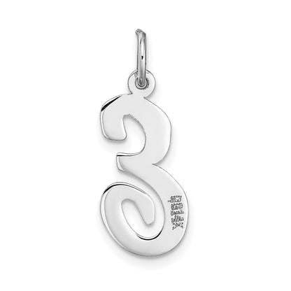 14k White Gold 14k White Gold Large Script Letter E Initial Charm