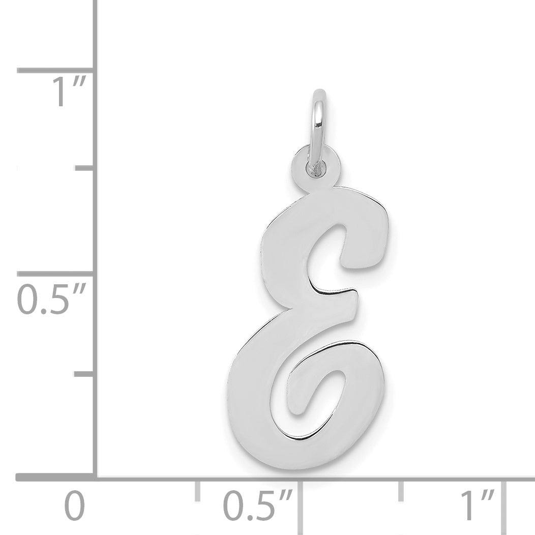 14k White Gold 14k White Gold Large Script Letter E Initial Charm