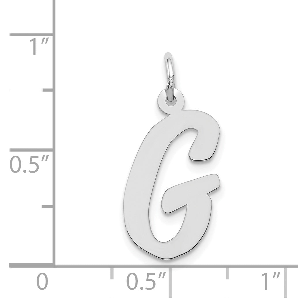 14k White Gold 14k White Gold Large Script Letter G Initial Charm